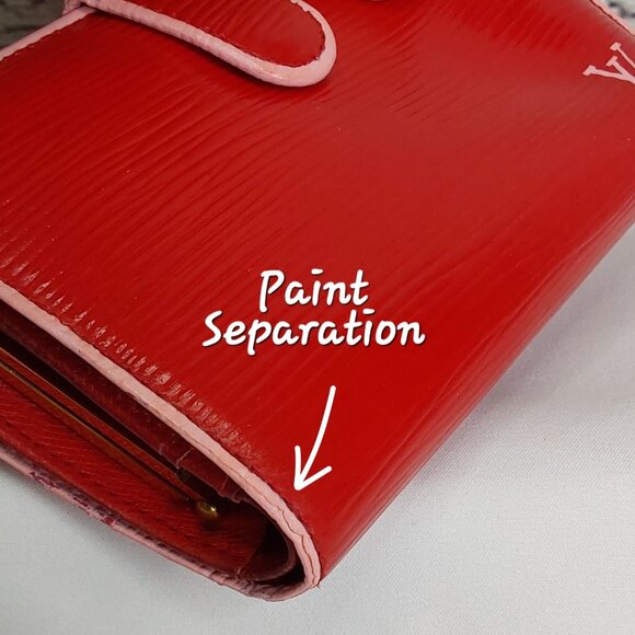 'LOUIS VUITTON' 'EPI' LEATHER CURVED~KISS~LOCK CUSTOM CHERRY RED WALLET - Picture 13 of 16